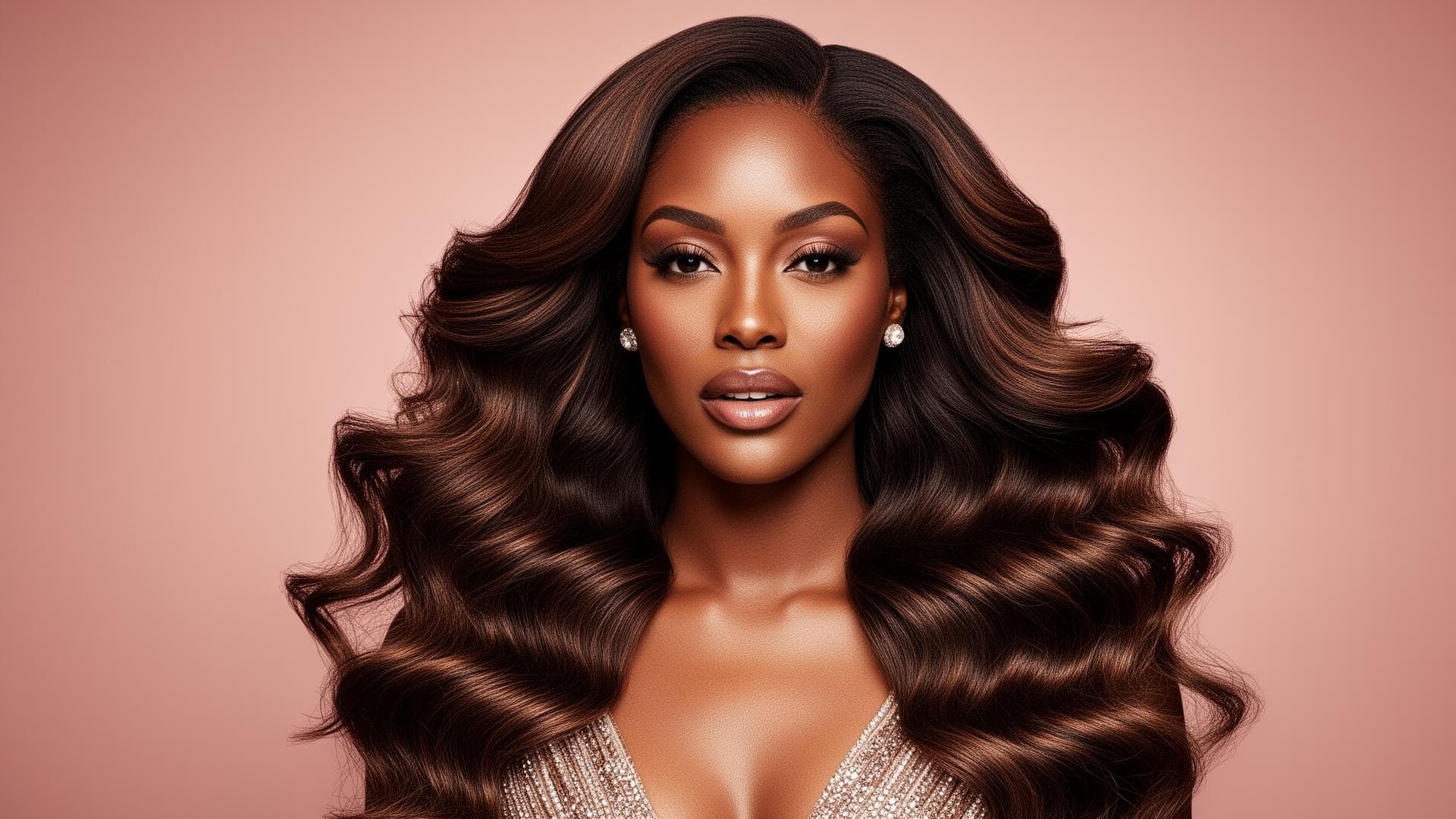 Beautiful woman with luxurious hair extensions